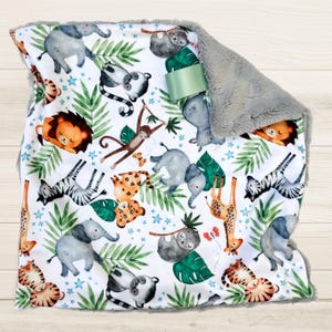 Safari Baby Blanket: Minky & Faux Fur Plush - Newborn Gift
