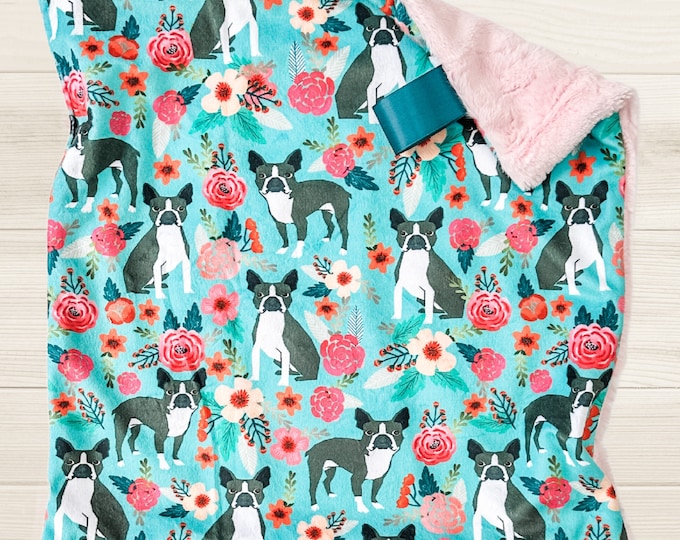 Boston Terrier Minky Lovey Blanket | Security Blanket | Dog Nursery Decor| New Baby Gift | Dog Lover