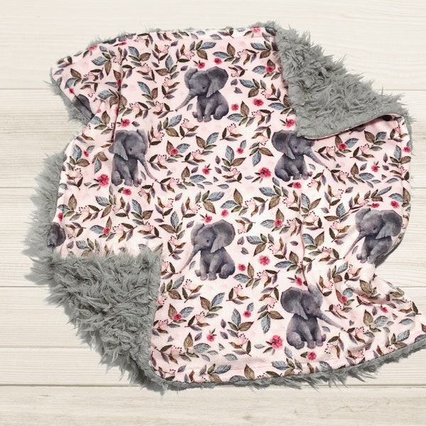 Pink and Gray Elephant Nursery Bedding Etsy