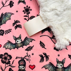 Halloween Bats and Hearts Baby Lovey | Baby Bats Lovey | Cuddle Minky Blanket | Security Blanket | First Valentine Gift for Girl | Handmade