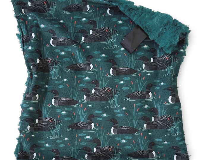 Loon Lovey | Great Outdoors Minky Cuddle Lovey | Lovey for Babies | Nature Nursery Decor | Baby Shower Gift