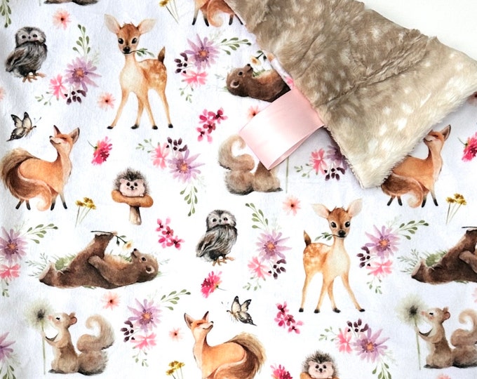 Baby Woodland Animals Lovey: Minky Forest Friends Blanket