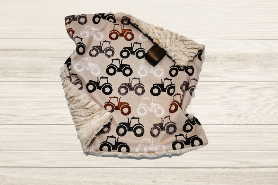 Personalized Tractor Lovey Custom Farm Baby Blanket Lovey for Babies
