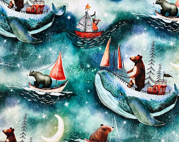 Ocean Minky Baby Blanket | Bears, Whales, and Sailboats | Crib Blanket for Babies | Ocean Nursery Decor | Baby Shower Gift