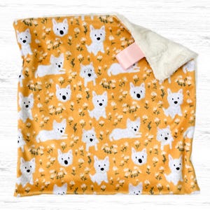 Manta para bebé Westie: Manta Minky West Highland Terrier Lovey