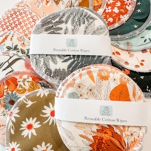 Reusable Wipes, Reusable Cotton Rounds, Eco Friendly,  Zero Waste, 5 Pack Sustainable Face and Baby Wipes, Gift for Mom, Gift for Kids