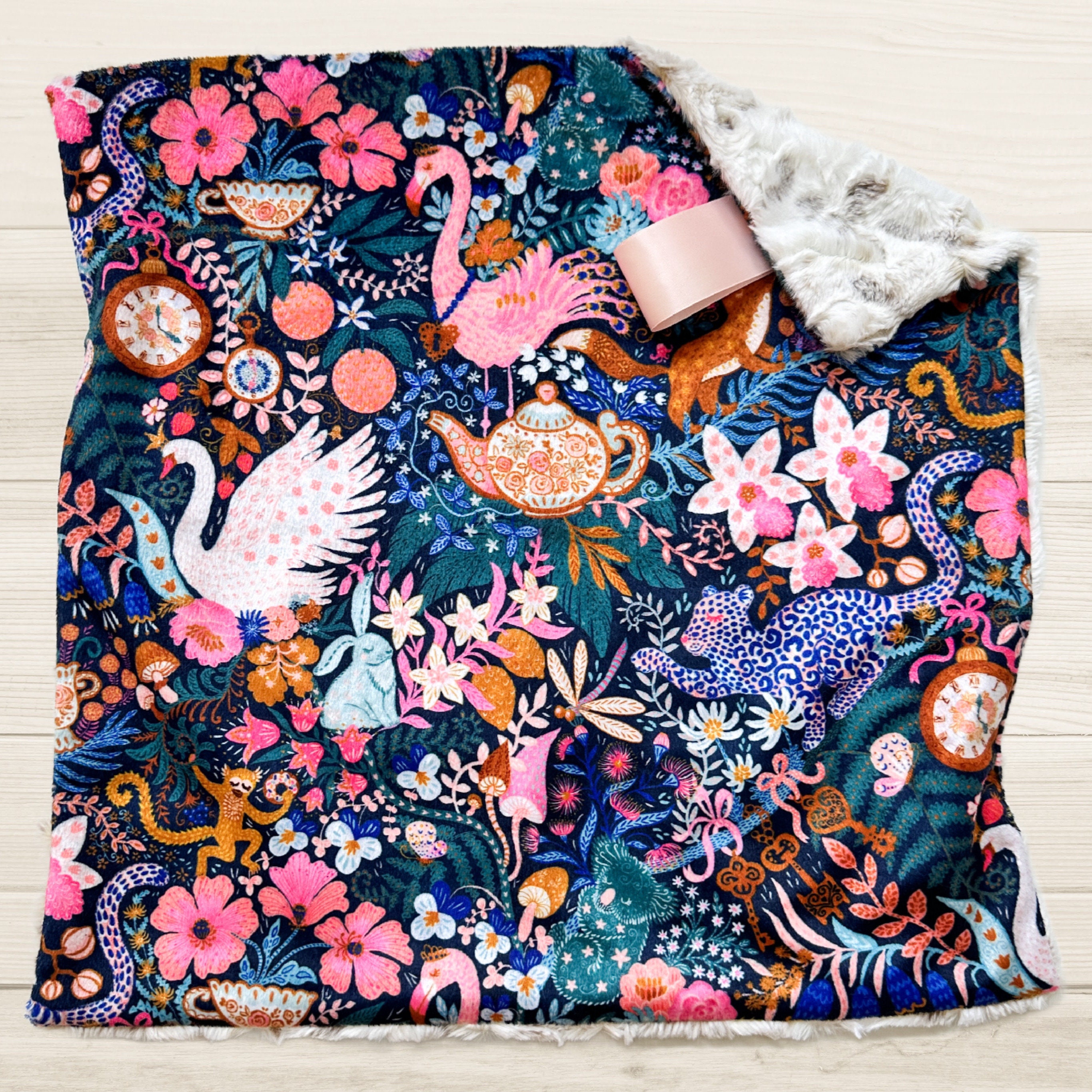 Wonderland Tea Party Minky Lovey: Baby Security Blanket