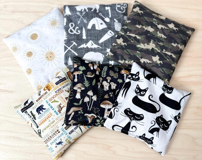 Boo Boo Bags for Kids, Reusable Hot/Cold Rice Pack, 5x5 inch Rice Bean Bag, Toddler or Child Gift
