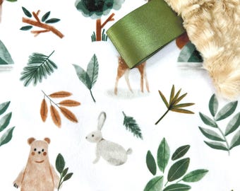 Woodland Animals Baby Blanket: Minky Forest Friends Lovey