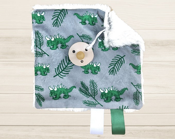 Hodag Pacifier Holder | Minky Paci Keeper | Baby Accessories | Rhinelander Wisconsin Mascot | Unique Baby Shower Gift