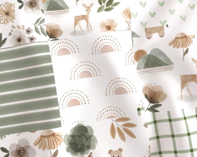 Woodland Animals Lovey or Baby Blanket | Woodland Cheater Quilt | Woodland Nursery Decor | Soft Little Gift for Baby