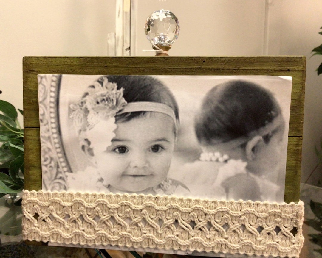 Rustic Picture Holder Frame With Glass Knob Decorative and Etsy