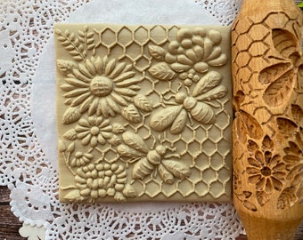 Rolling pin - embossed rolling pin - best rolling pin - Honeycomb