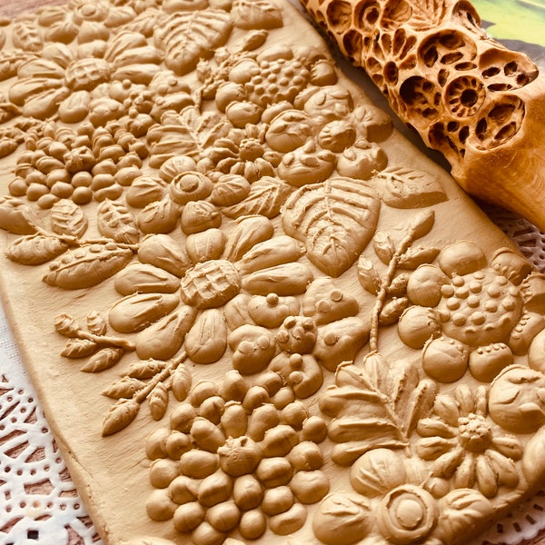 Rolling pin-embossed rolling pin-wooden rolling pin-flower