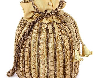 Women's Ethnic Rajasthani Silk Potli Bag