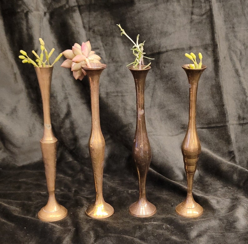 Bud Vases, Sarna Brass , Set of Four Etsy