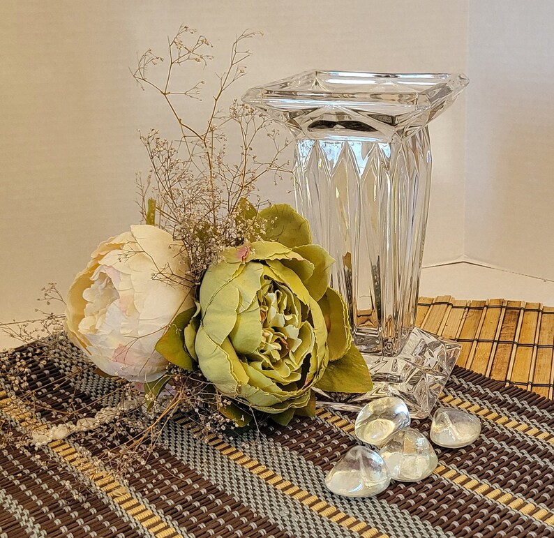 Partylite Square Cut Lead Glass Vase Etsy