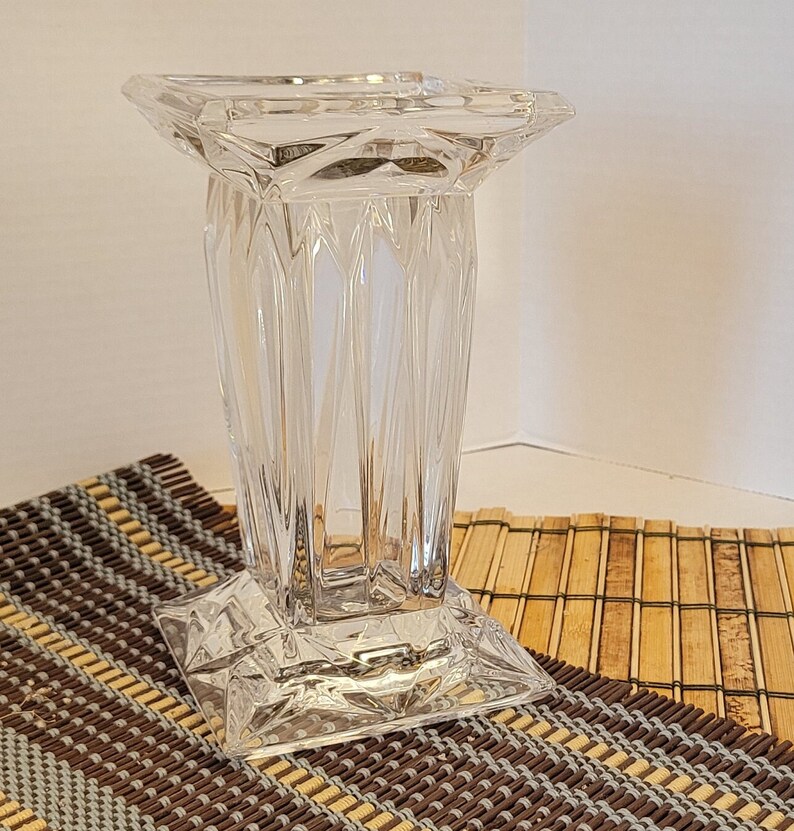 Partylite Square Cut Lead Glass Vase Etsy