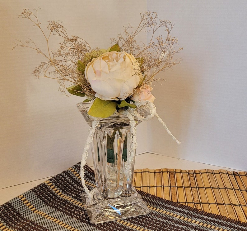 Partylite Square Cut Lead Glass Vase Etsy