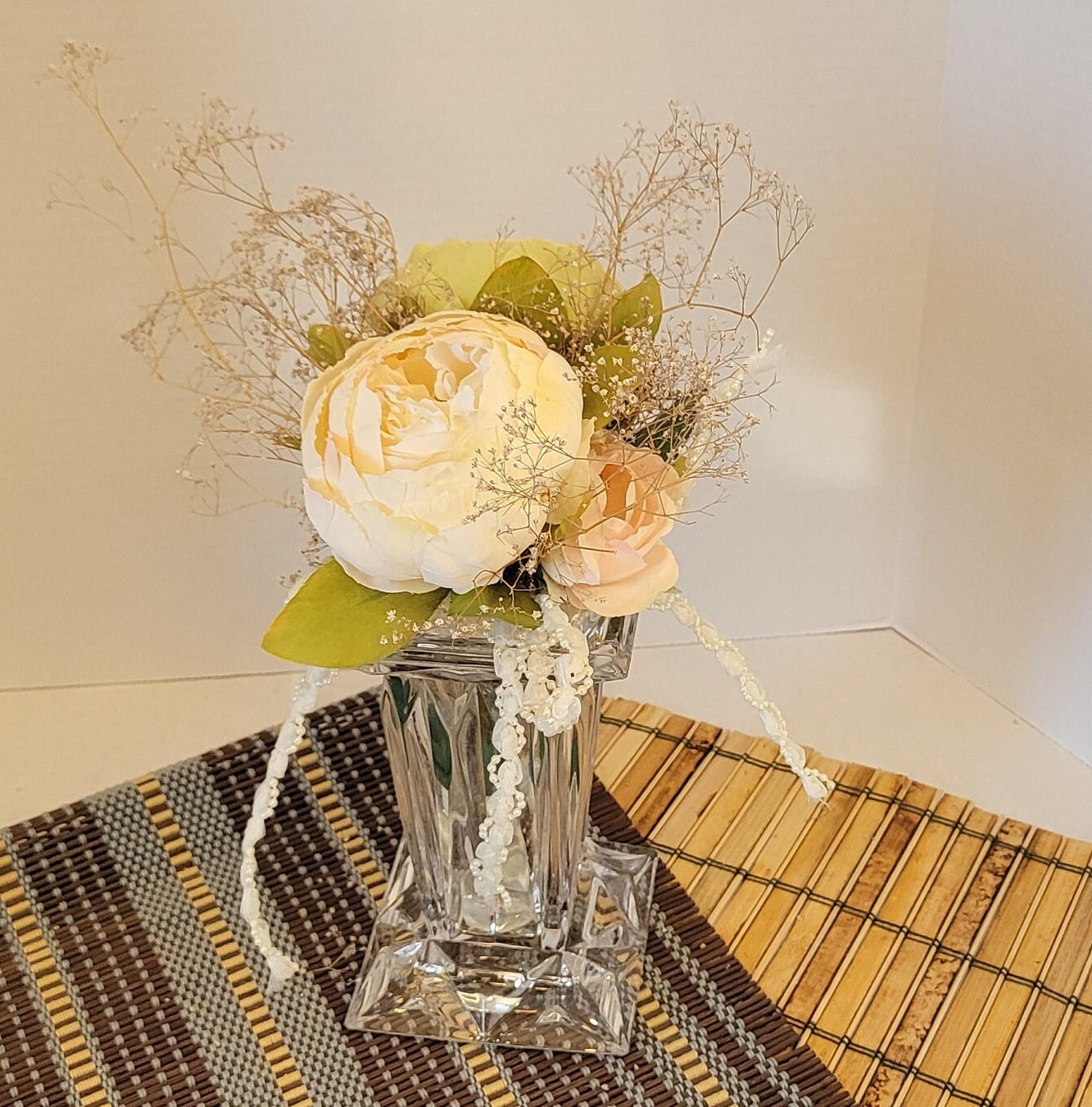 Partylite Square Cut Lead Glass Vase Etsy