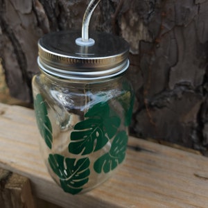 Monstera Leaf Mason Mug