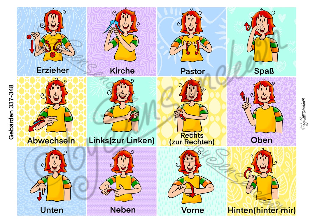 Gebärdensprache/ Lernkarten mit 72 Vokabeln Set 5 289-360 zum