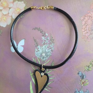 Black leather handmade choker with metal elements/leather statement choker/funky choker/gifts for her/gifts for women/handmade chokers