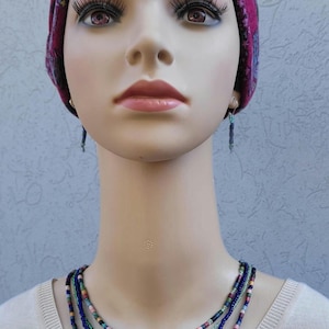Colorful crochet handmade jewelry set, handmade crochet necklace and earrings minimalistic set, colorful wooden heishi necklace and earrings