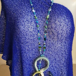 Leather statement handmade  necklace with  gemstones, unique leather necklace, genuine leather jewelry made by designer, gifts for women