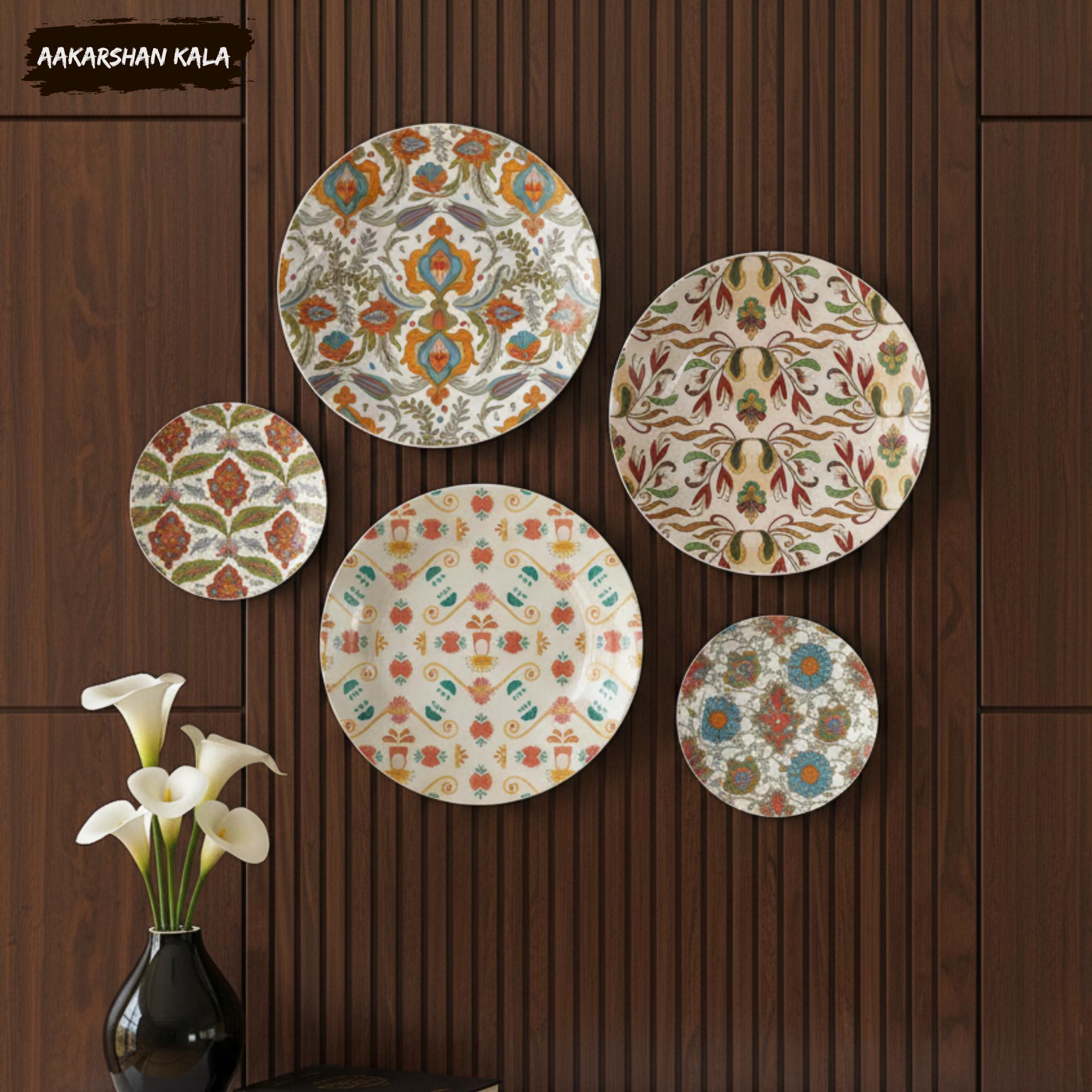 Decorative floral wall display plates - Etsy 日本