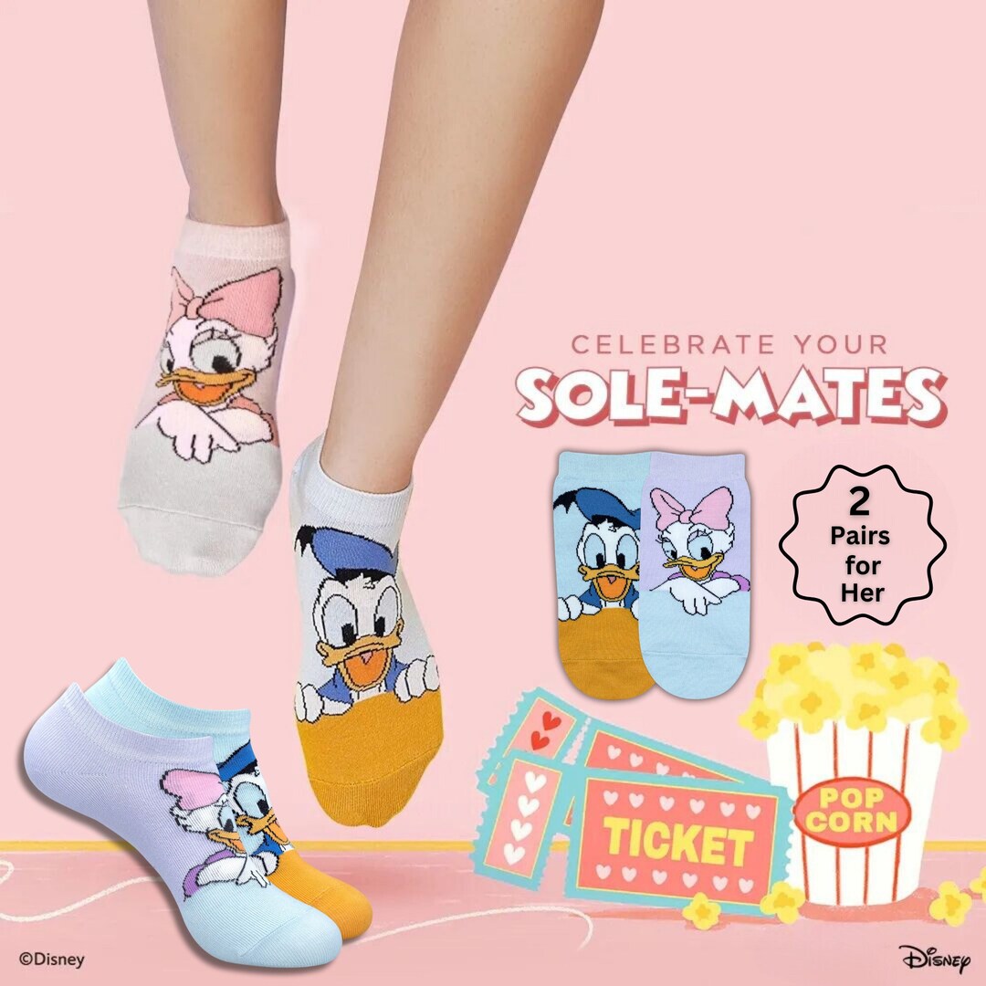 DISNEY SOCKS Donald Duck Daisy Duck Ankle Socks for Women Disneyland