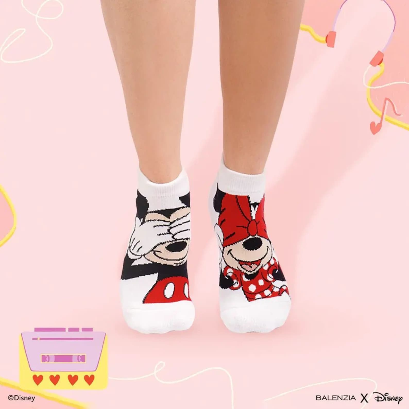 DISNEY SOCKS Mickey Mouse Minnie Mouse Ankle Socks for Women Cute Socks