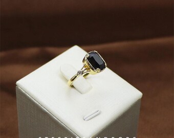 S925 Sterling Silver Moss Agate Ring with Aquatic Stone Design