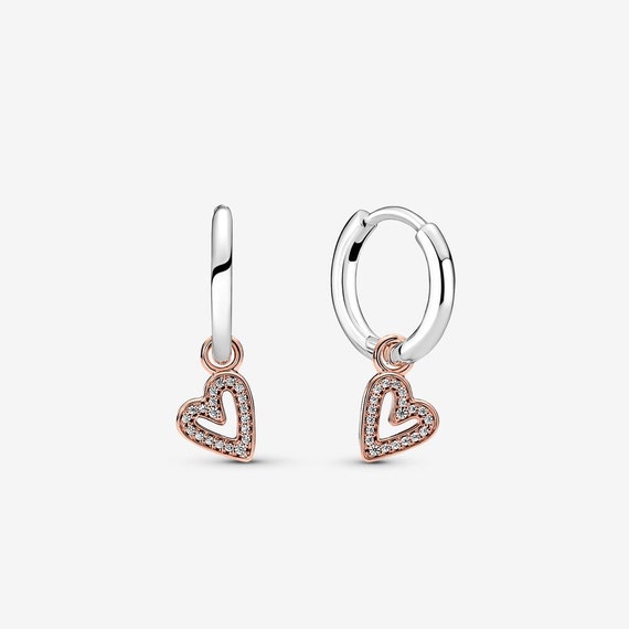 Heart hoop earrings pandora deals