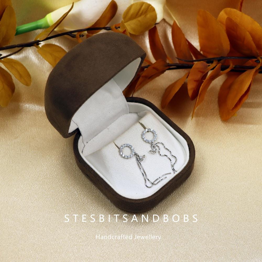 Orecchini con nappa a farfalla in argento sterling 925
