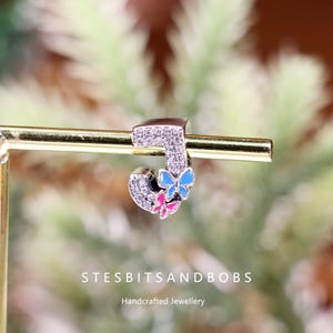 Joyas de bricolaje con cuentas de letras de plata S925 con letra J y mariposa que brilla en la oscuridad compatibles con Pandora