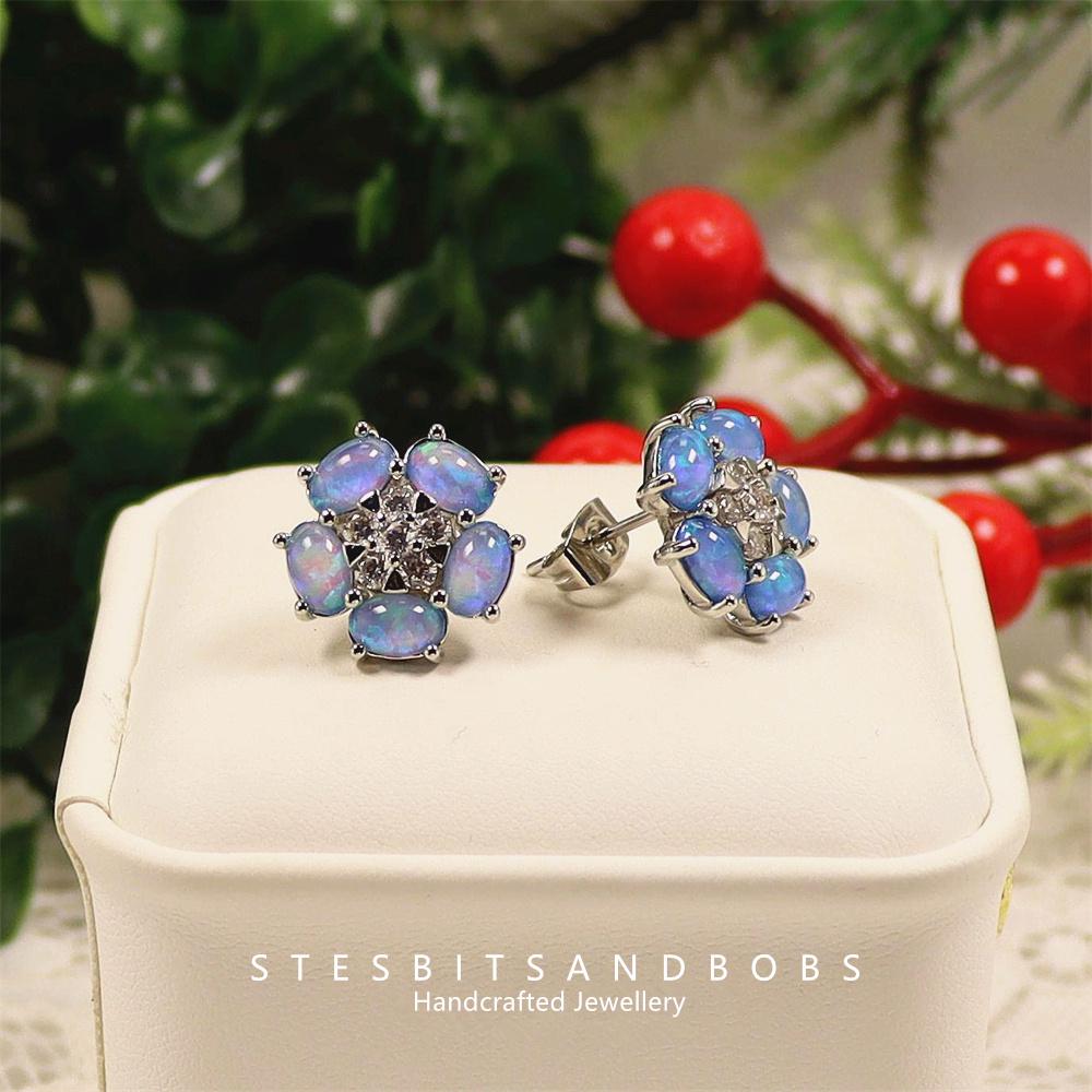 Boucles D'oreilles Pendantes Vintage - Strass Simili Opale - Ton Doré - Chaton