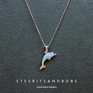オパールネックレス 動物ネックレス オーシャン ドルフィン ペンダント