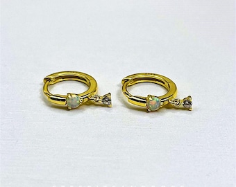 S925 sterling silver Opal earrings