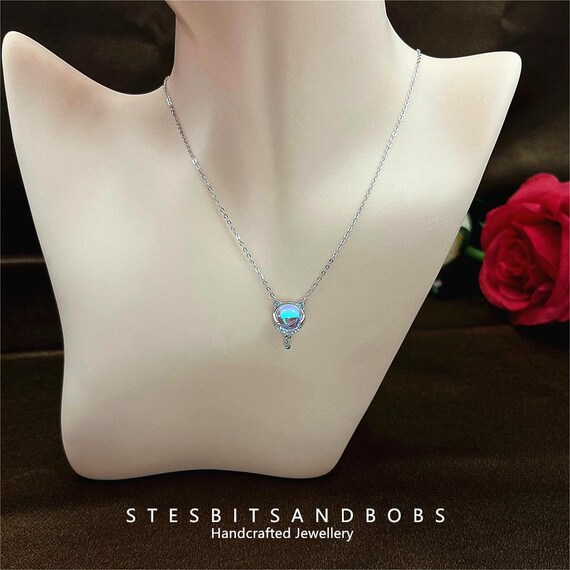 YFN Collana con gatto nero in argento Sterling con ciondolo a forma di gatto e luna gioielli regalo per donne ragazze mamma figlia sorella, Argento sterling, Nessuna pietra preziosa