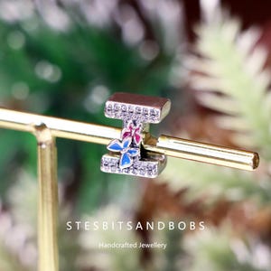 Joyería DIY con cuentas de letras de plata S925 con la letra I y una mariposa que brilla en la oscuridad compatible con Pandora