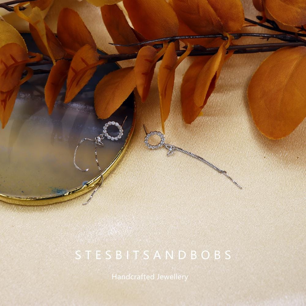 Ms.Swan Argento Sterling 925 Hollow Farfalla Nappa Lunghi Orecchini Appesi per Signore Donne Ragazze