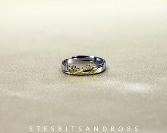 S925 Sterling Silver Sweet Honeycomb Couple Ring