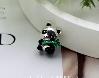 Fit Pandora S925 Sterling Silver Bracelet Charm Cute Panda