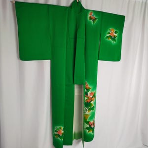 Japan Kimono,Silk Kimono,Vintage Kimono,floral design Kimono