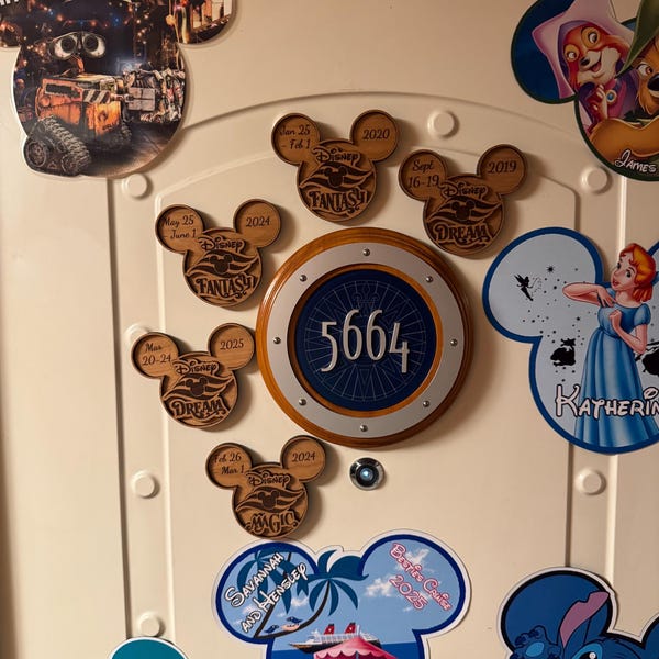 ¡Decoraciones para puertas de cruceros de Disney! ¡Todos los barcos! ¡Hechos de cereza!
