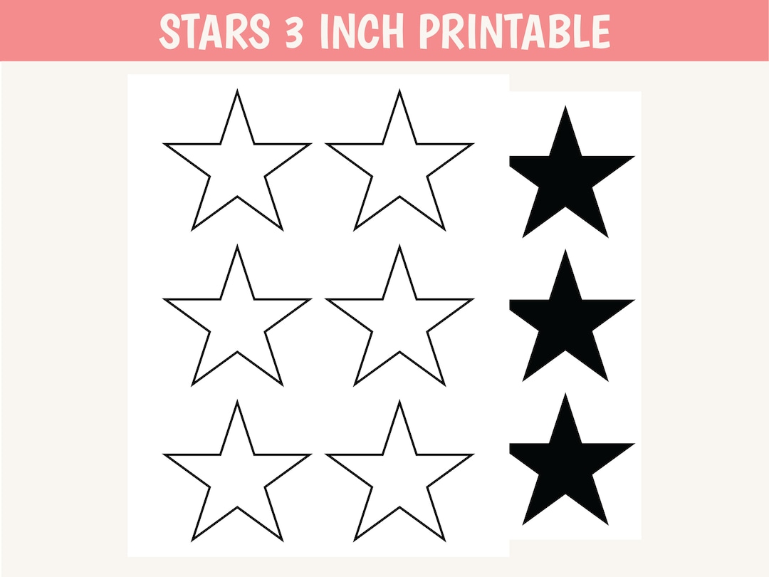 Basic Star Shape Printable Star Shape Print 5 Pointed Star 3 Inch Star Clip Art SVG Cut Files ...