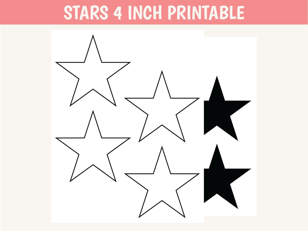 Star Shape Print 5 Pointed Star 4 Inch Star Clip Art SVG Cut Files Star Shape Print 5 Pointed Star 4 Inch Star Clip Art SVG Cut Files