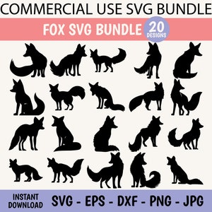 Fuchs SVG Bundle geschnitten Datei Cricut Silhouette kommerzielle Nutzung Fuchs Clip Art Wald Vektor Grafiken für Print on Demand POD DIY Handwerk Vinyl Laser
