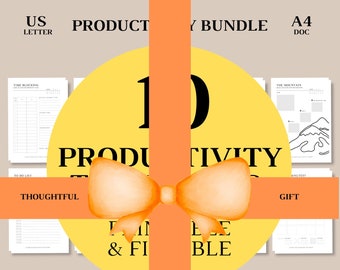 Productivity technique bundle Editable PDF Time management Goal setting Eat frog first Eisenhower Matrix Ivy Lee Method Smart Goals Gift